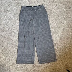 Max Studio Gray Plaid Wide-Leg Trousers